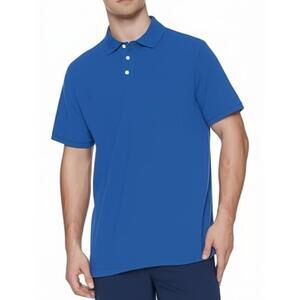 The Foundry Big & Tall Mens Blue Quick Dry Regular Fit Polo Shirt Size 2XLT